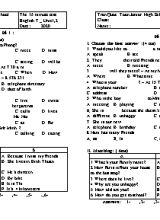 The 15 minute test English 7 - Unit 1, 2 (Có đáp án)